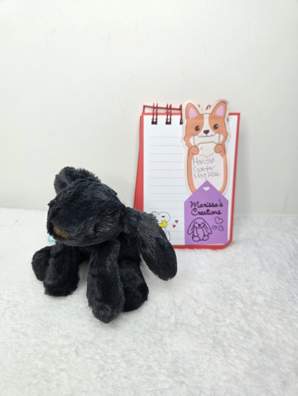 NWT Customized Jellycat Tiny Smudge Rabbit "Coal Jr Jr"
